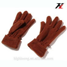 Invierno barato tejidos marrón thinsulate guantes de lana polar para ciclismo